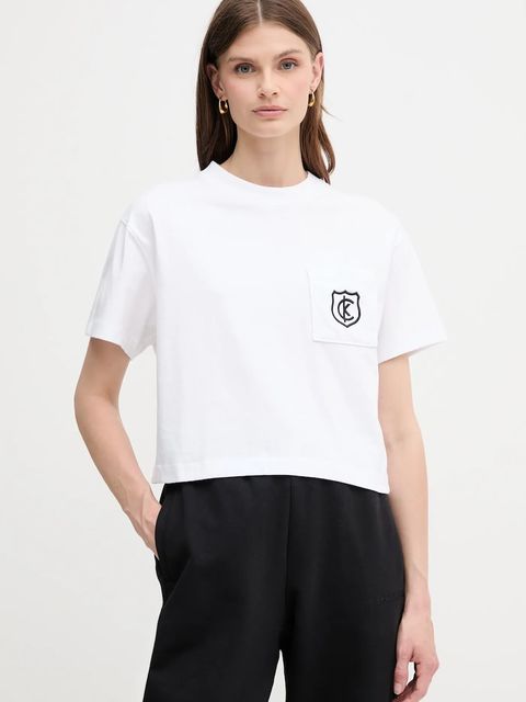 Calvin Klein Jeans t-shirt bawełniany damski kolor biały LV047B847G - zdjęcie produktu nr 1