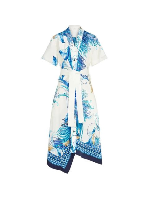 Ferragamo floral print belted dress - White - zdjęcie produktu nr 1