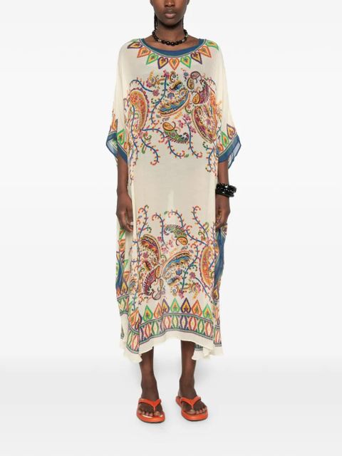 ETRO paisley-pattern midi dress - Neutrals