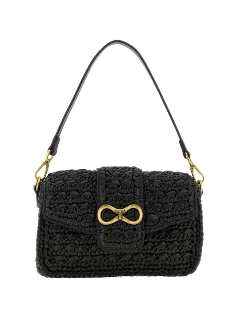 TWINSET woven logo-plaque shoulder bag - Black - zdjęcie produktu nr 1