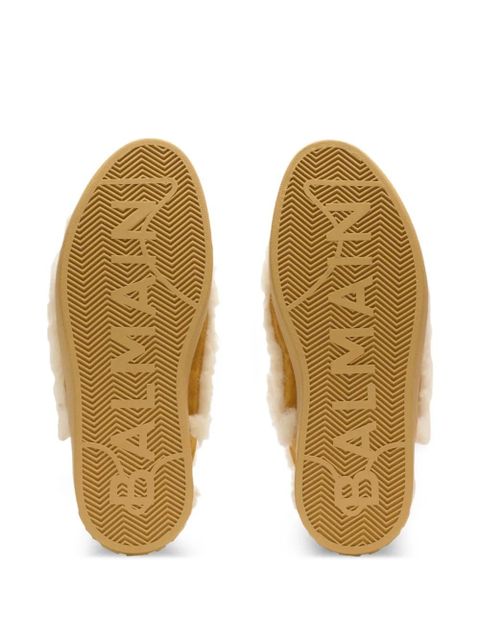 Balmain shearling suede sneakers - Brown