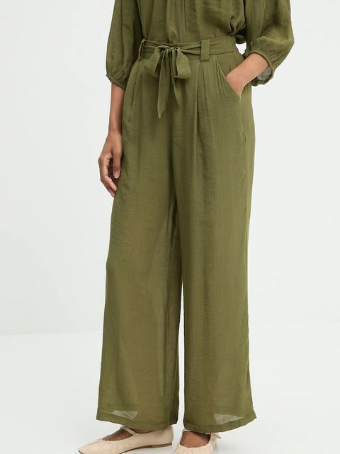 Answear.LAB spodnie damskie kolor zielony szerokie high waist - zdjęcie produktu nr 1