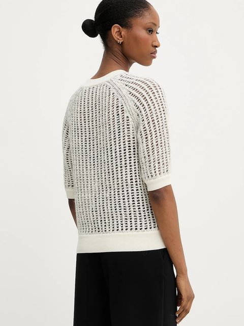 BOSS sweter z domieszką wełny damskie kolor beżowy 50546451