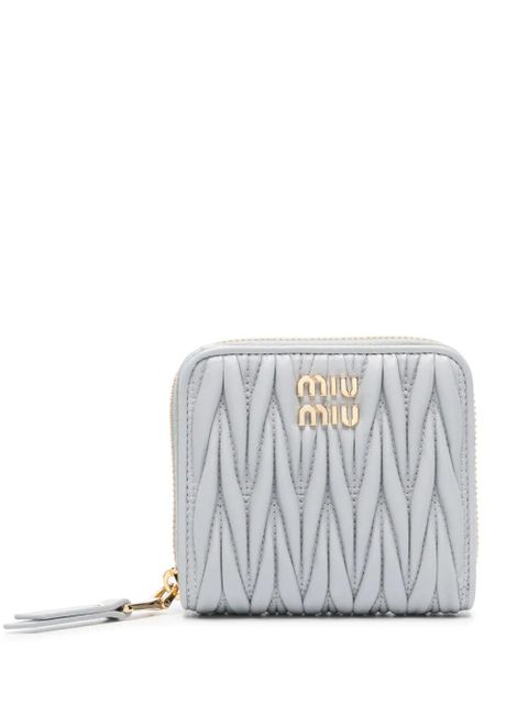 Miu Miu matelassé-effect bi-fold wallet - Blue - zdjęcie produktu nr 1