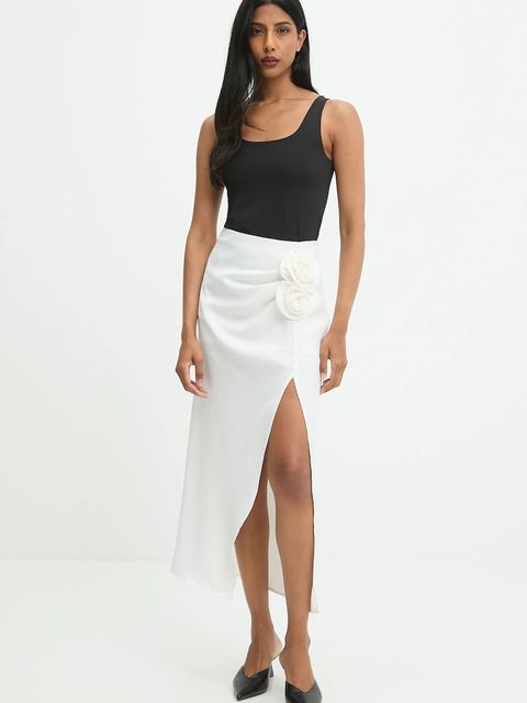 Answear.LAB spódnica kolor biały maxi prosta