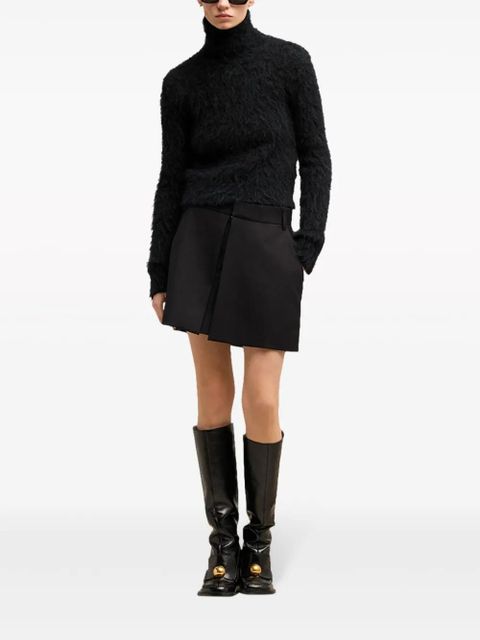 AMI Paris brushed-effect cotton jumper - Black