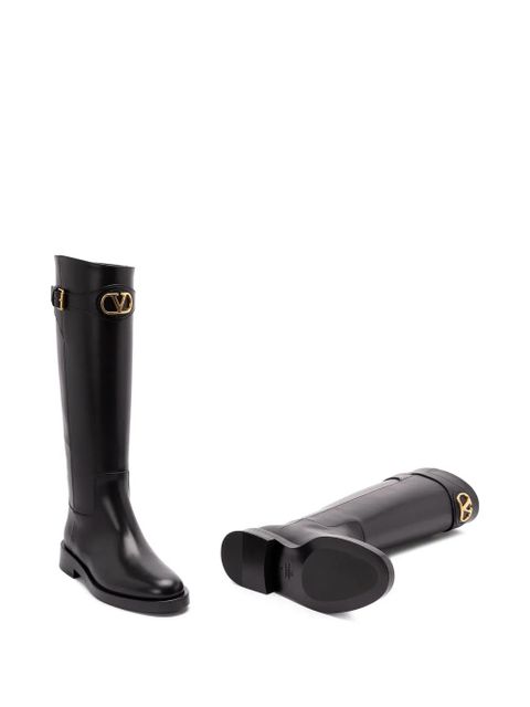 Valentino Garavani VLogo leather boots - Black