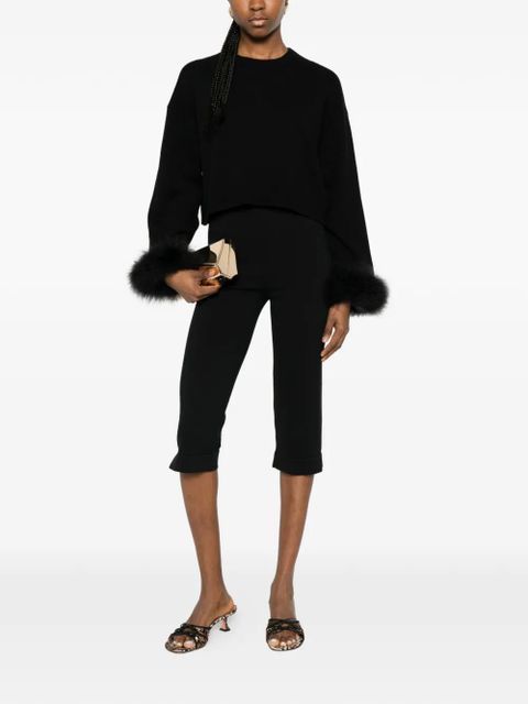 Valentino Garavani fur-trim sweater - Black - zdjęcie produktu nr 2