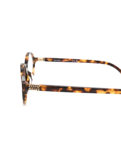 Miu Miu Eyewear tortoiseshell-effect oval-frame glasses - Brown