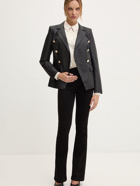 Marciano Guess marynarka PAMELA kolor czarny dwurzędowa gładka 4YGN14 7114A