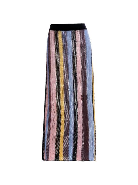 Agua By Agua Bendita Cyprus striped crochet maxi skirt - Pink