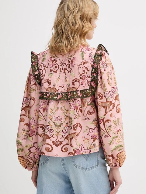 Barbour bluzka x Farm Rio damska kolor multicolor wzorzysta LSH1718