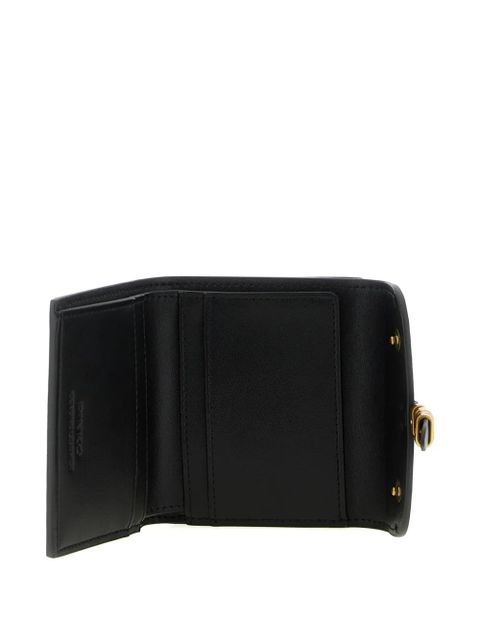 PINKO Saddle metal rings leather wallet - Black