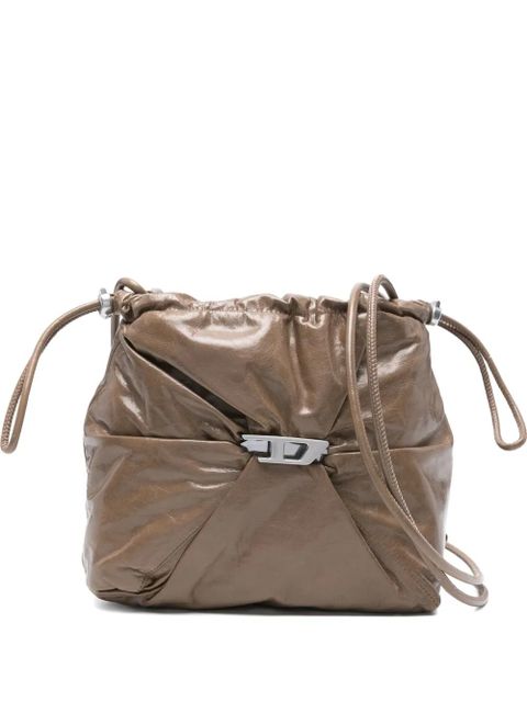 Diesel drawstring leather bucket bag - Brown - zdjęcie produktu nr 1