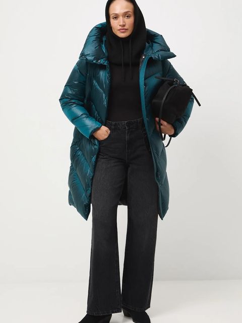 Medicine płaszcz puchowy kolor turkusowy - zdjęcie produktu nr 1