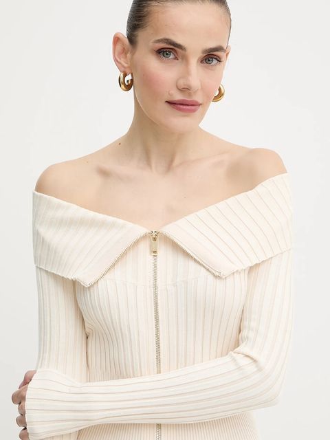 Guess sukienka KATHRYN kolor beżowy mini dopasowana W5YK28 Z30I2