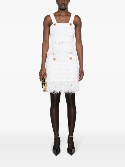 Balmain 6-Button fringed tweed skirt - White - zdjęcie produktu nr 2