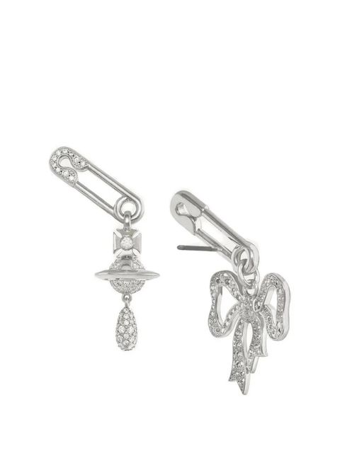 Vivienne Westwood bow safety pin earrings - Silver - zdjęcie produktu nr 2