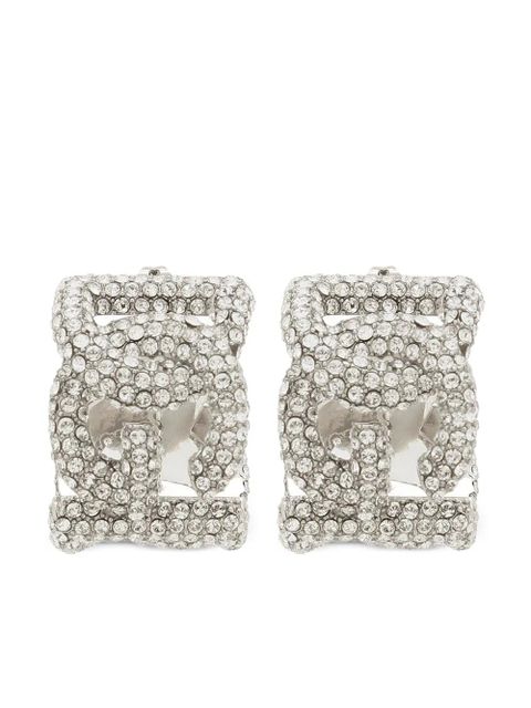 Dolce & Gabbana logo crystal-embellished earrings - Silver - zdjęcie produktu nr 1