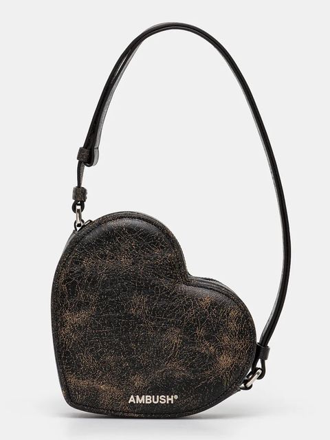 AMBUSH torebka Crackle Heart Shoulder Bag kolor czarny BWNN006F24LEA0011000 - zdjęcie produktu nr 1