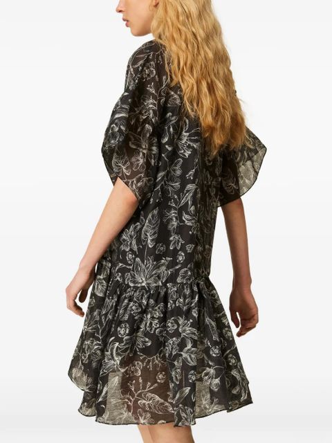 TWINSET floral ruffled dress - Black
