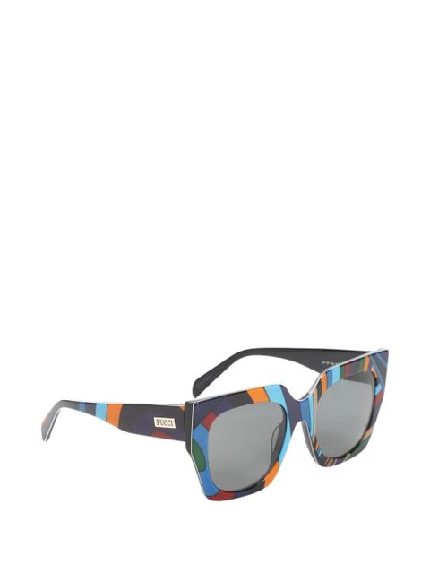 PUCCI geometric-frame signature-print sunglasses - Black - zdjęcie produktu nr 2