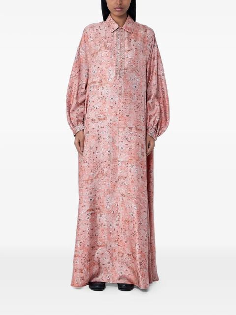Max Mara button-placket long-sleeved maxi dress - Pink - zdjęcie produktu nr 1