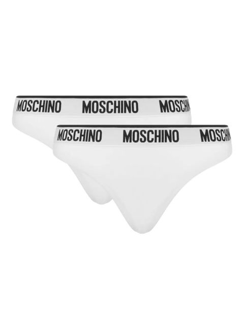 Moschino logo-waistband thongs (pack of two) - White - zdjęcie produktu nr 1