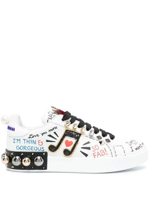 Dolce & Gabbana Portofino appliqué sneakers - White - zdjęcie produktu nr 2