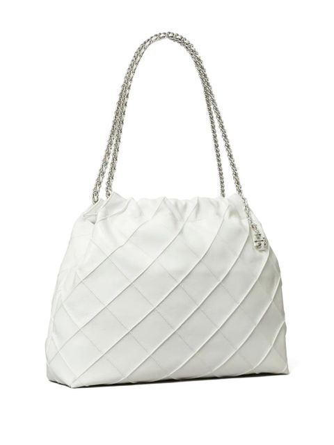 Tory Burch Fleming distressed tote bag - White