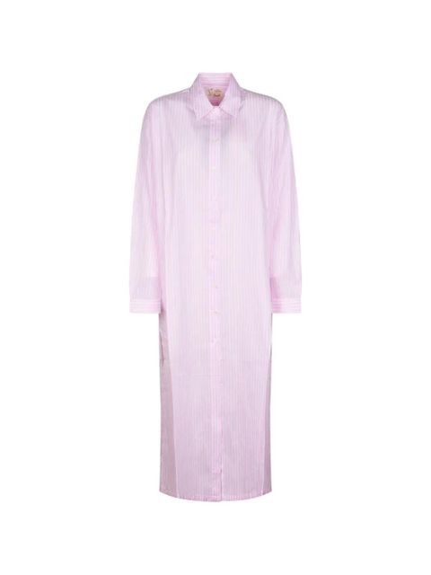 MC2 Saint Barth striped embroidered-logo shirt - Pink - zdjęcie produktu nr 1