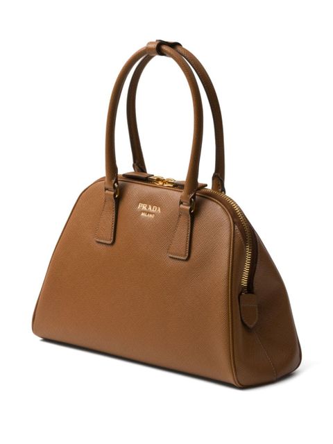Prada medium Saffiano leather tote bag - Brown