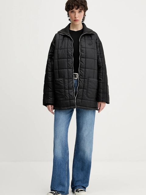 adidas Originals kurtka Quilted Jkt kolor czarny przejściowa oversize JX8825 - zdjęcie produktu nr 2