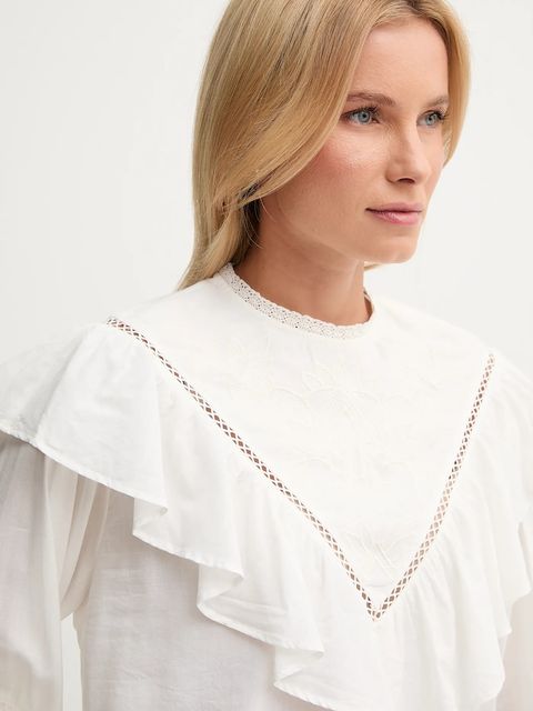 Pepe Jeans bluzka damska kolor beżowy gładka PL3051272