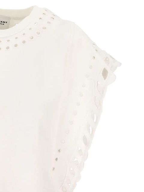MARANT ÉTOILE Odyle eyelet trim T-shirt - White