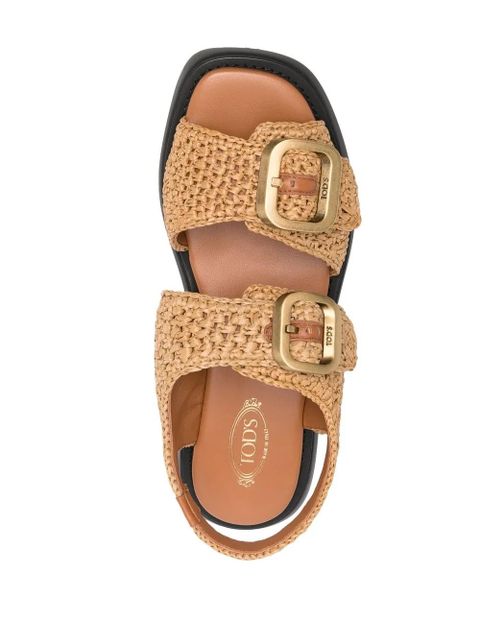 Tod's woven raffia 45mm sandals - Brown