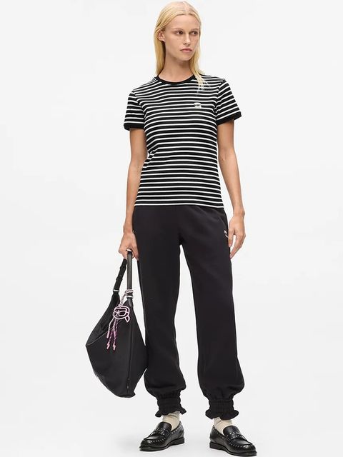 Karl Lagerfeld t-shirt IKON damski kolor czarny A4W17060