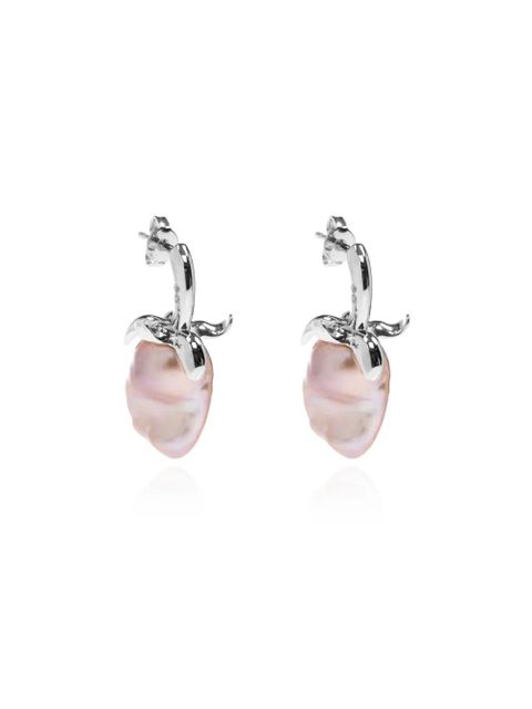 LOEWE strawberry-motif pearl earrings - Silver