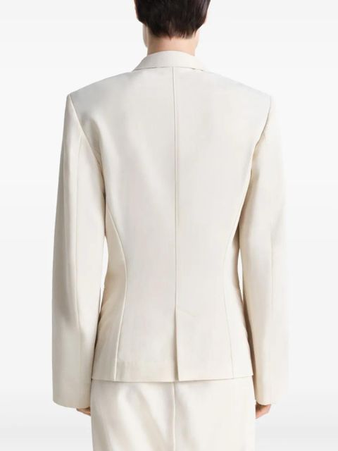 LEMAIRE gabardine-weave single-breasted blazer - White