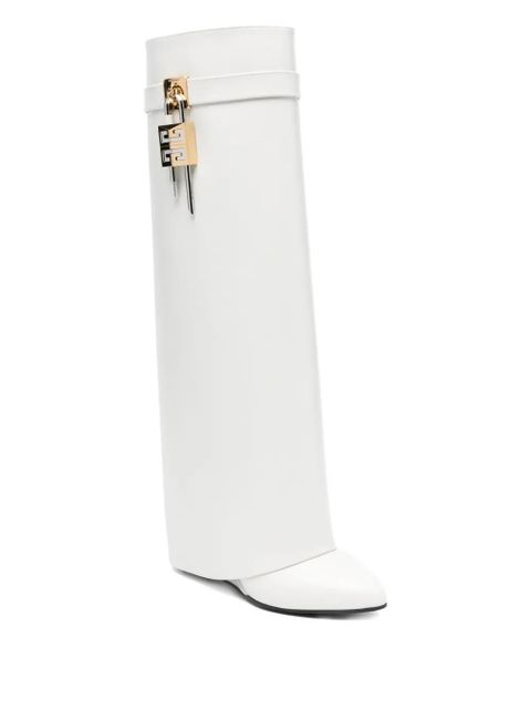 Givenchy 90mm Shark Lock calf-leather boots - White - zdjęcie produktu nr 2