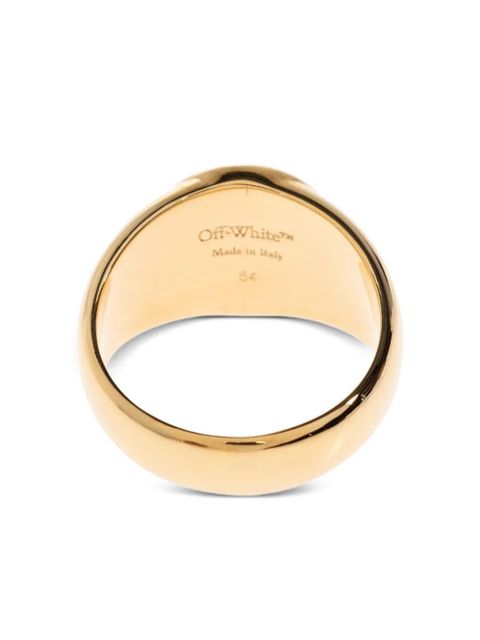 Off-White logo-embellishment ring - Gold