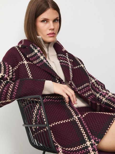 Medicine płaszcz damski kolor bordowy