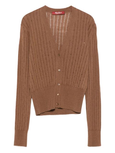 Max Mara ribbed embellished cardigan - Brown - zdjęcie produktu nr 1