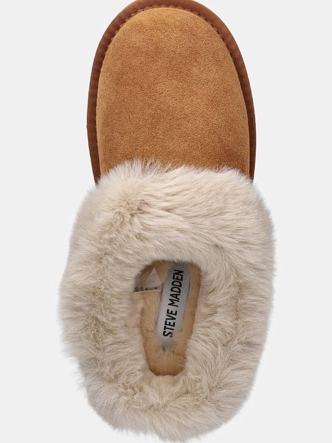 Steve Madden kapcie zamszowe Snow kolor brązowy 11005021