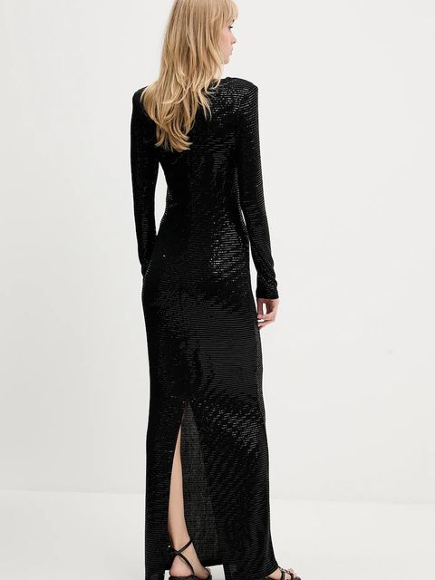 HUGO sukienka kolor czarny maxi dopasowana 50546245