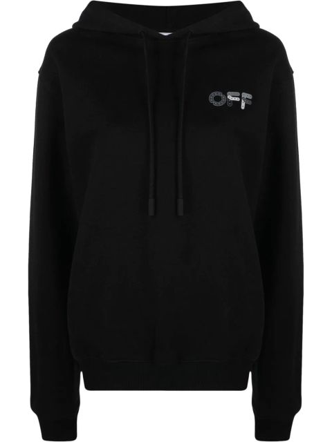 Off-White Arrow motif drawstring hoodie - Black