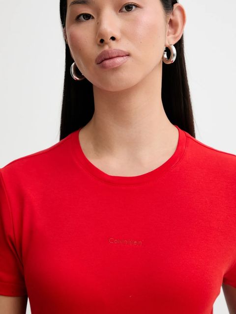 Calvin Klein t-shirt bawełniany damski kolor czerwony LV044E205G