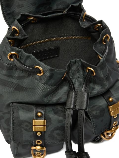PINKO animal-print buckle backpack - Green