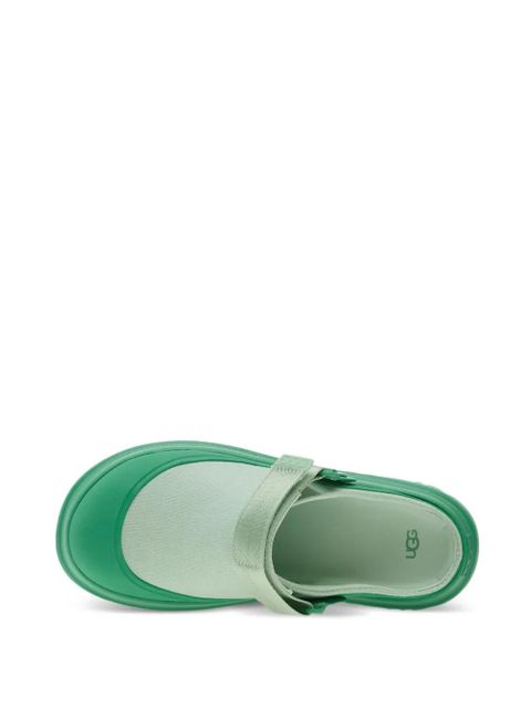 UGG GoldenGlow canvas flat mules - Green