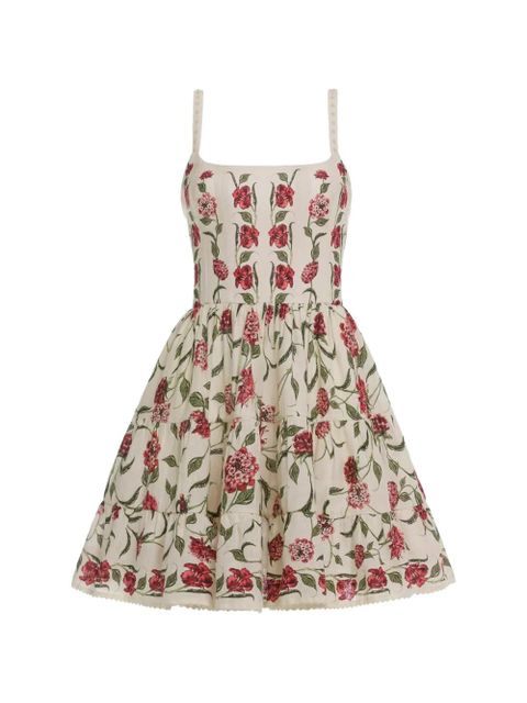 Agua By Agua Bendita floral-detail mini dress - Neutrals - zdjęcie produktu nr 1